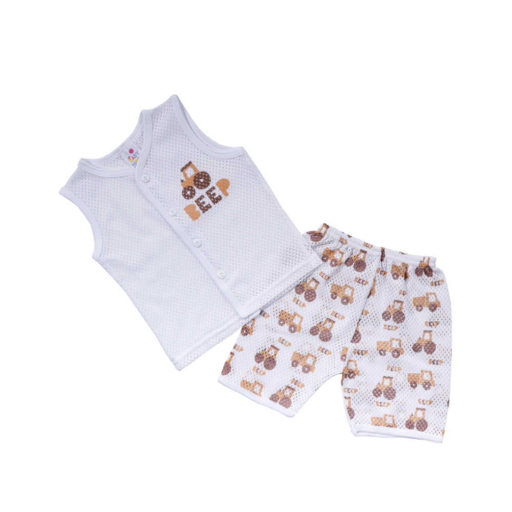 Baby Hippo Infant Eyelet Suitset HBS0224-21022 - Brown
