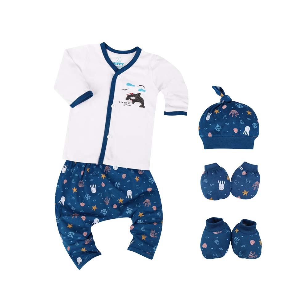 FIFFY Boy Gift Set (98-07-013) - Blue -0-3 Months