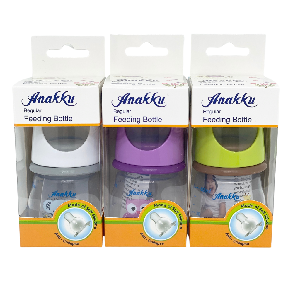 Anakku Feeding Single Bottle (Slim-Neck, 0-12 Months) - PP 2oz - 163-063 -Assorted Color