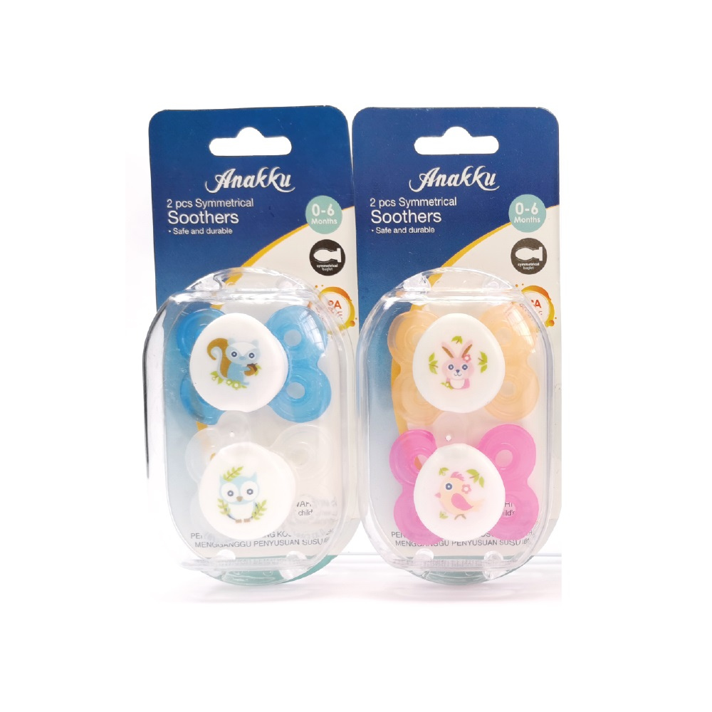 Anakku Symmetrical Soother (0 - 6 Months) - Assorted Design (2 Pieces) - 163-243