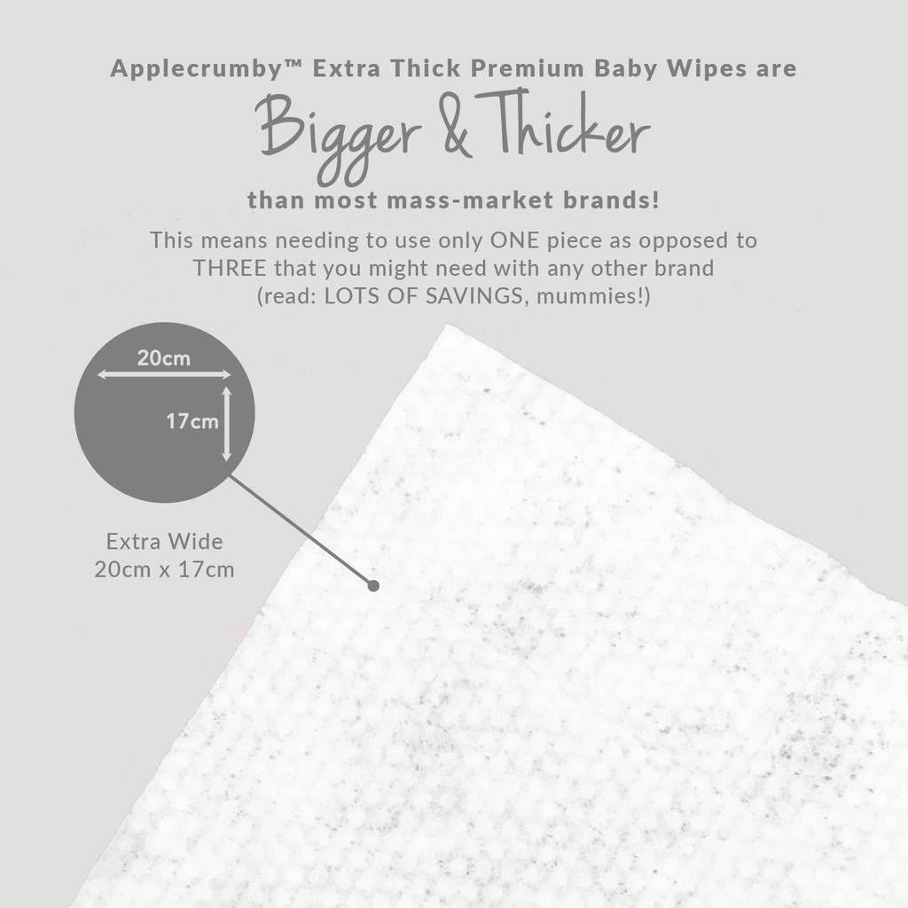 Applecrumby Extra Thick Honey Baby Wipes 2x80s