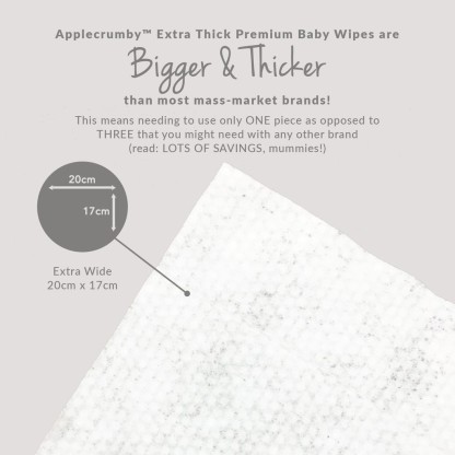 Applecrumby Extra Thick Honey Baby Wipes 2x80s