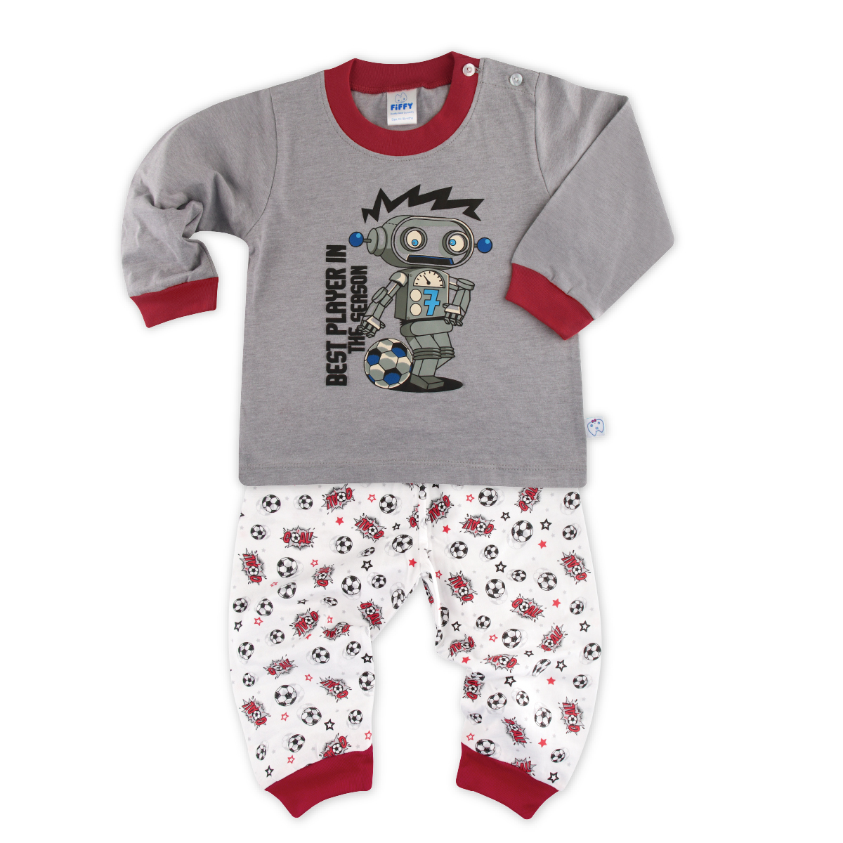 FIFFY Boy Short Sleeve Pyjamas Suit 3423002 - Melange