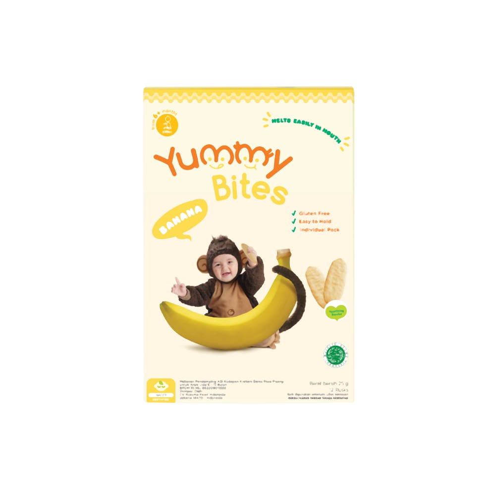 Yummy Bites Baby Rice Crackers - Banana Flavour (6M+)  25g