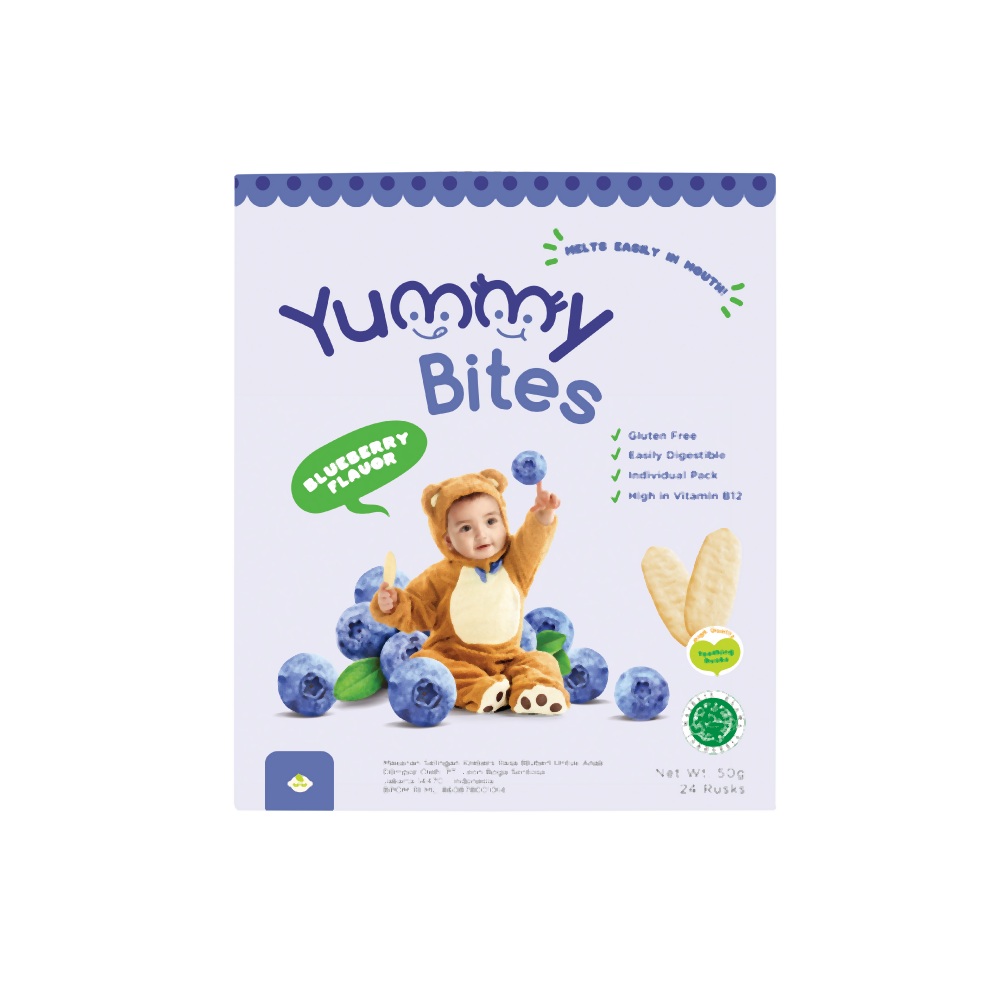 Yummy Bites Baby Rice Crackers - Blueberry Flavour (6M+) 25g