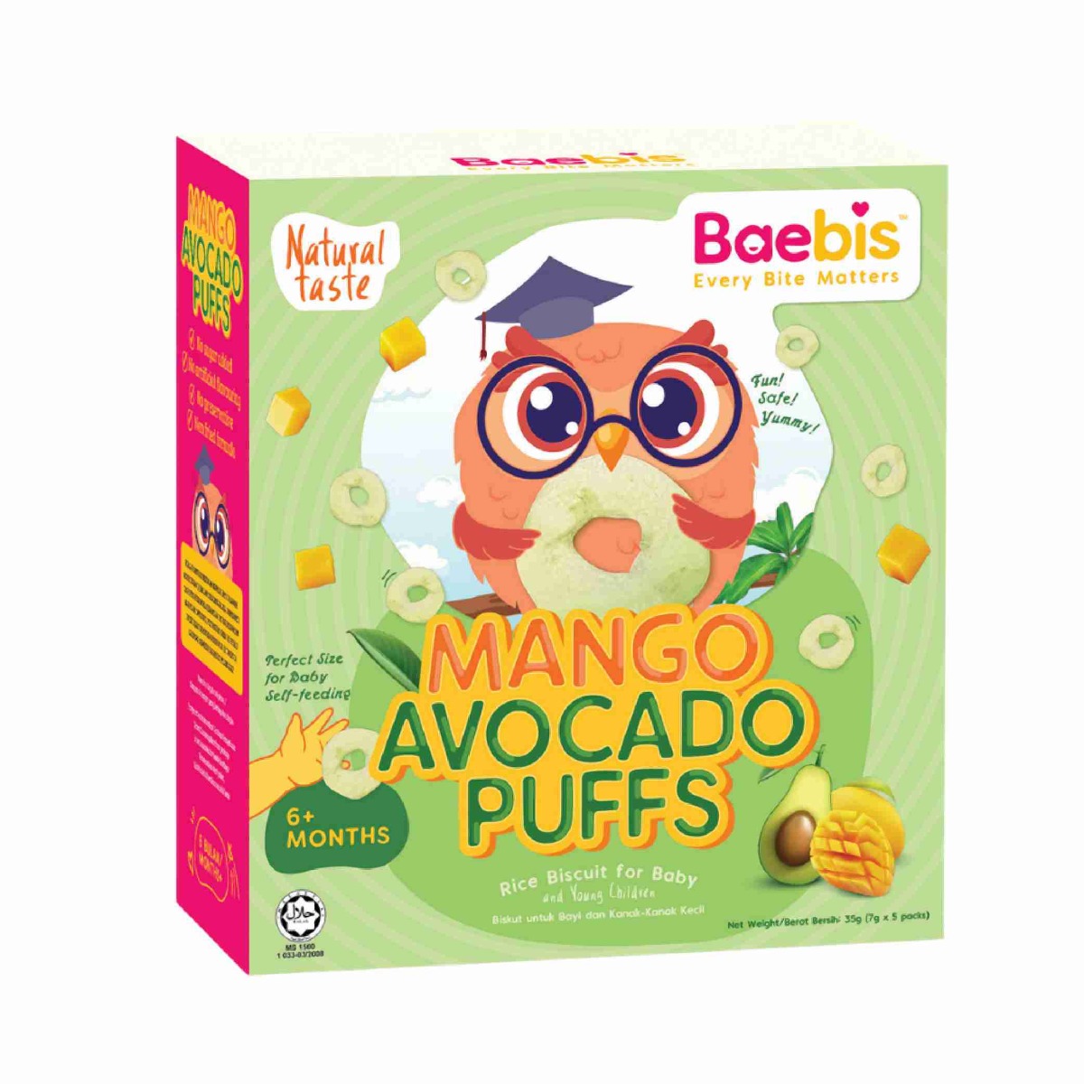 Baebis Mango Avocado Puffs 35g Baby Food