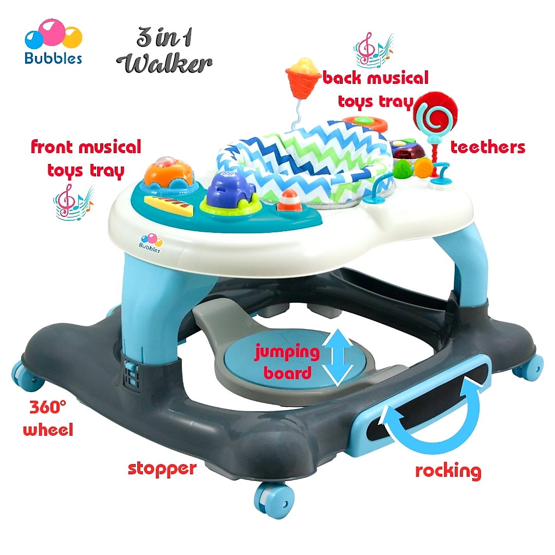 Bubbles 3 in 1 Baby Walker (BUE2025)- Orion