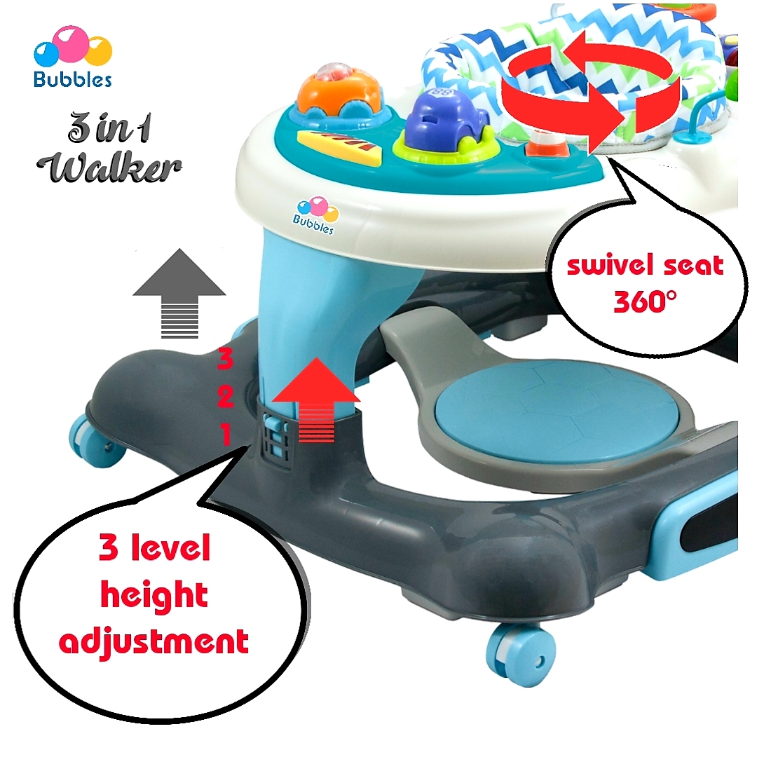 Bubbles 3 in 1 Baby Walker (BUE2025)- Orion
