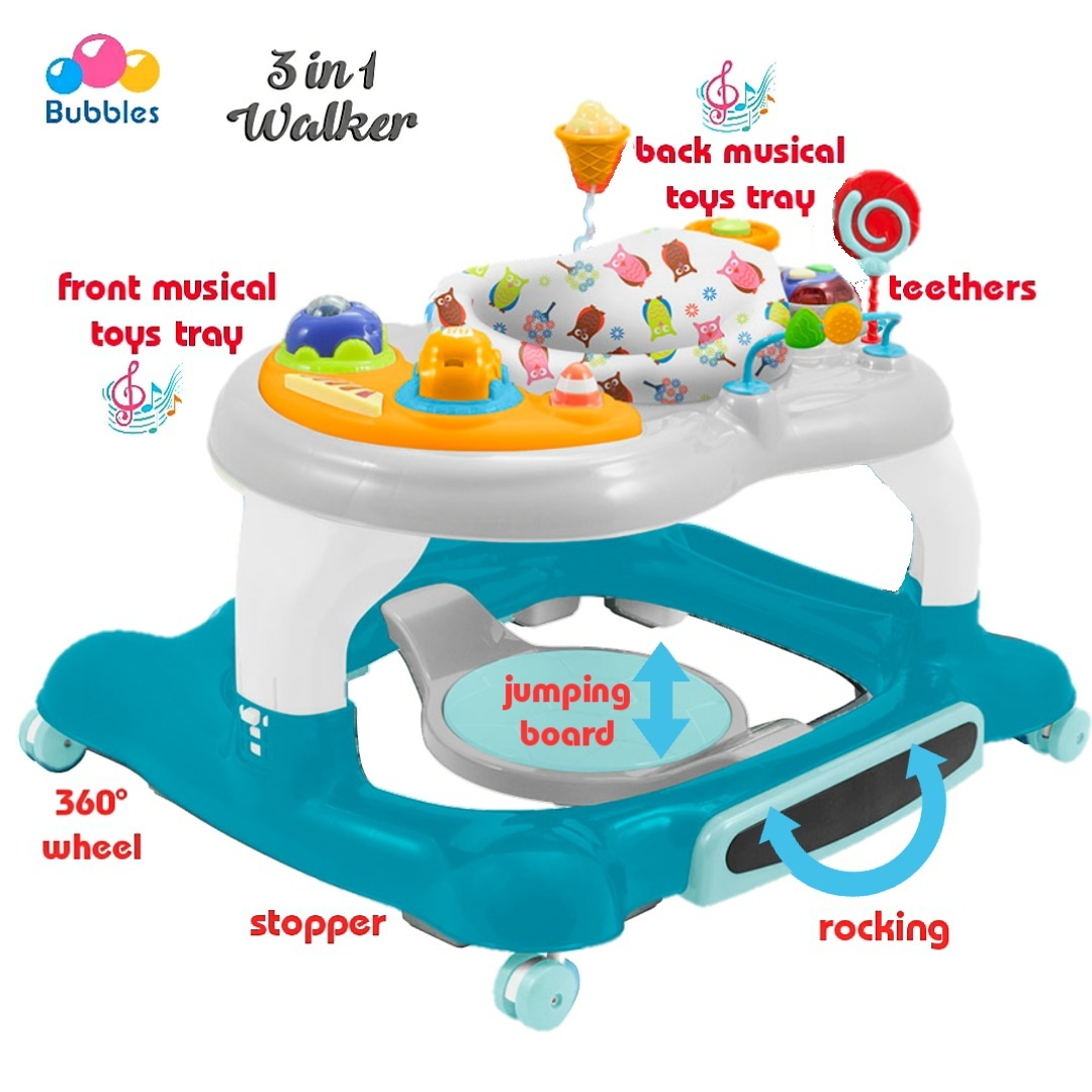 Bubbles 3 in 1 Baby Walker (BUE2026)- Ray