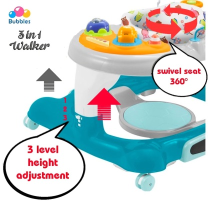 Bubbles 3 in 1 Baby Walker (BUE2026)- Ray