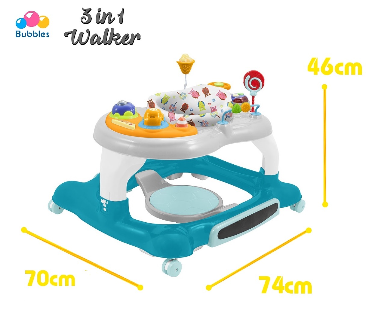 Bubbles 3 in 1 Baby Walker (BUE2026)- Ray