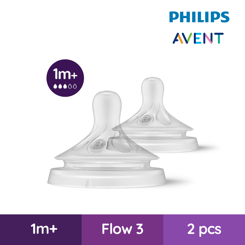 Philips Avent Teat Natural Response 1Month+ (Slow Flow) - 2 Pieces (20596302)