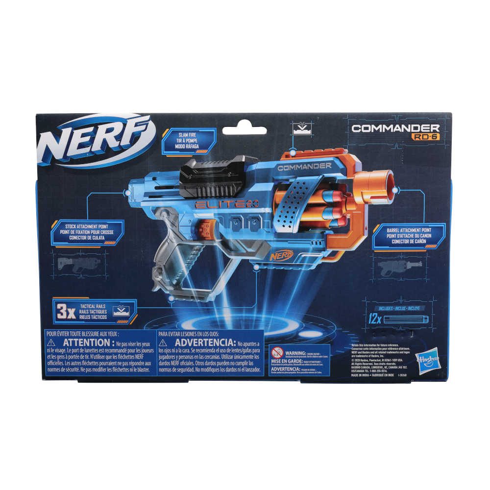 Nerf Elite 2.0 Commander RD-6 12 Dart Rotating Drum Gun (Model:E9485)