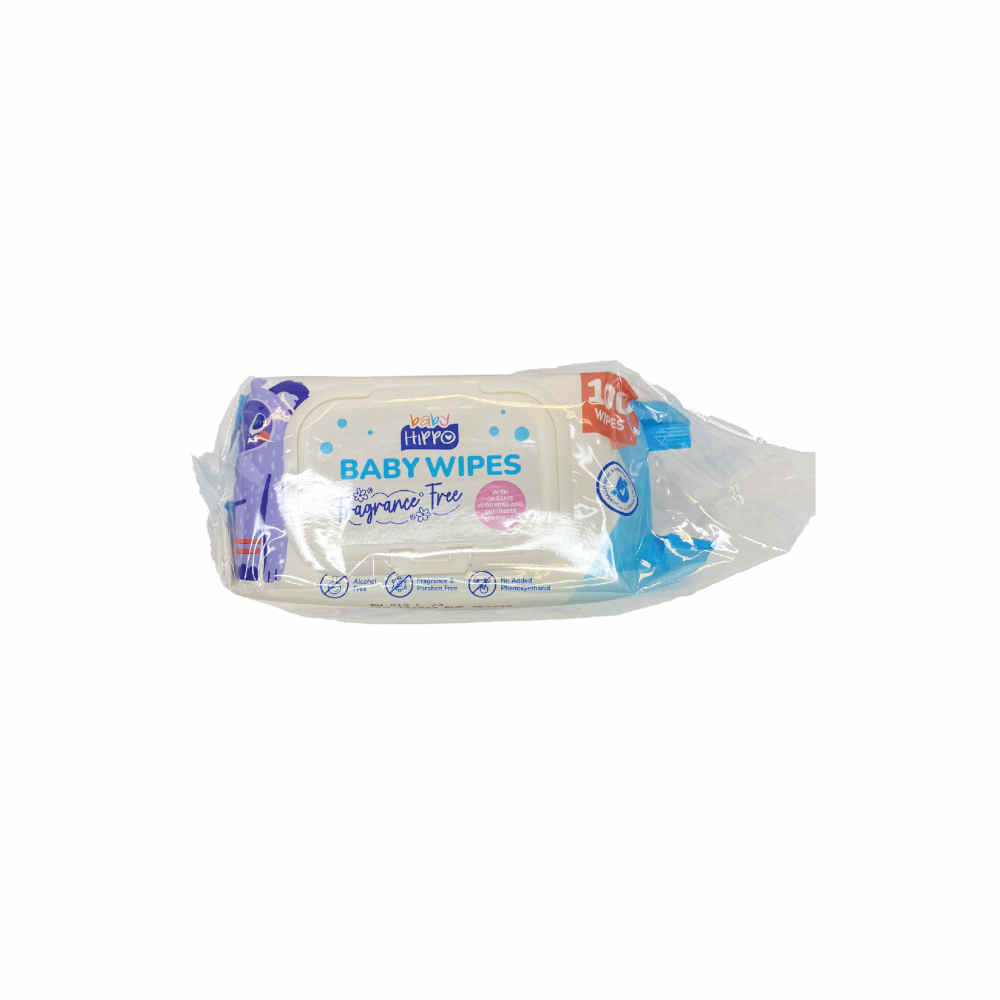 Baby Hippo Baby Wipes 2x100s (FRAGRANCE FREE)