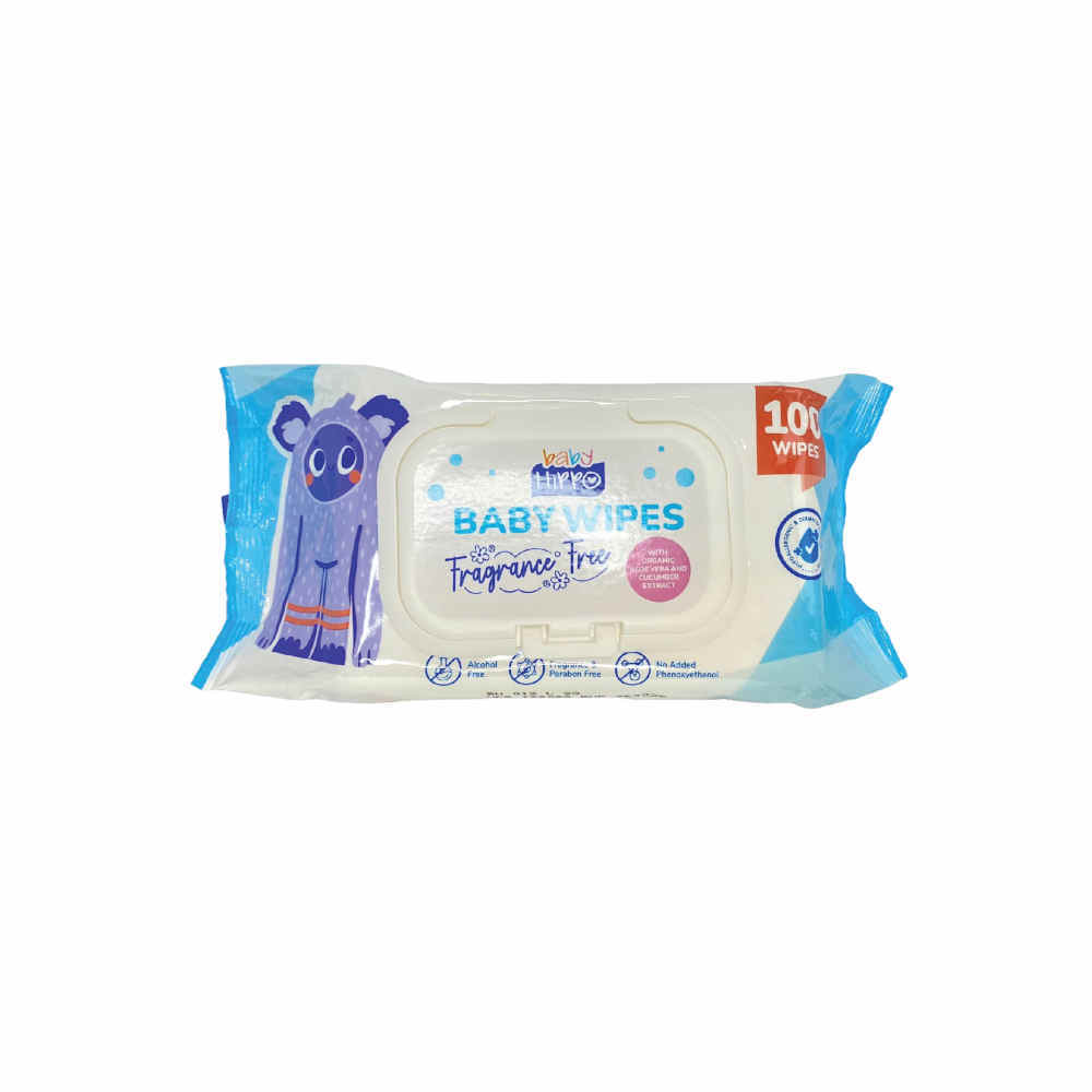 Baby Hippo Baby Wipes 2x100s (FRAGRANCE FREE)