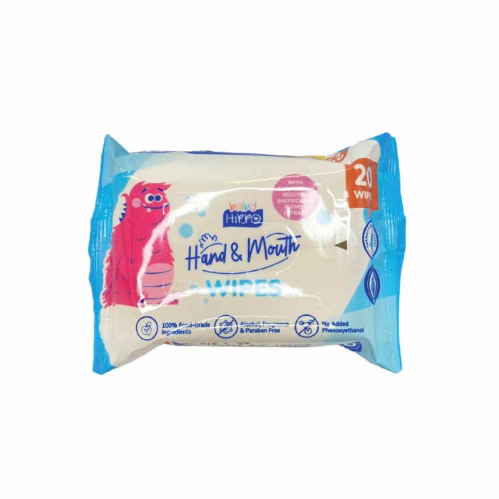 BABY HIPPO HAND & MOUTH WIPES 20S