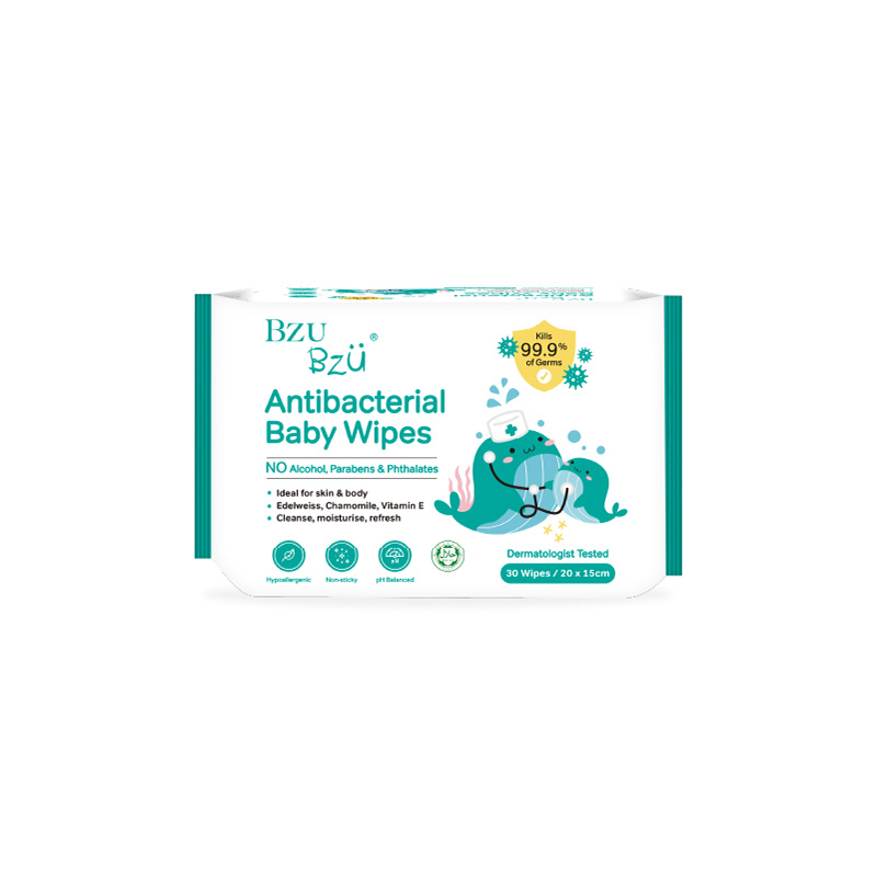 BZU BZU ANTIBACTERIAL BABY WIPES 30S