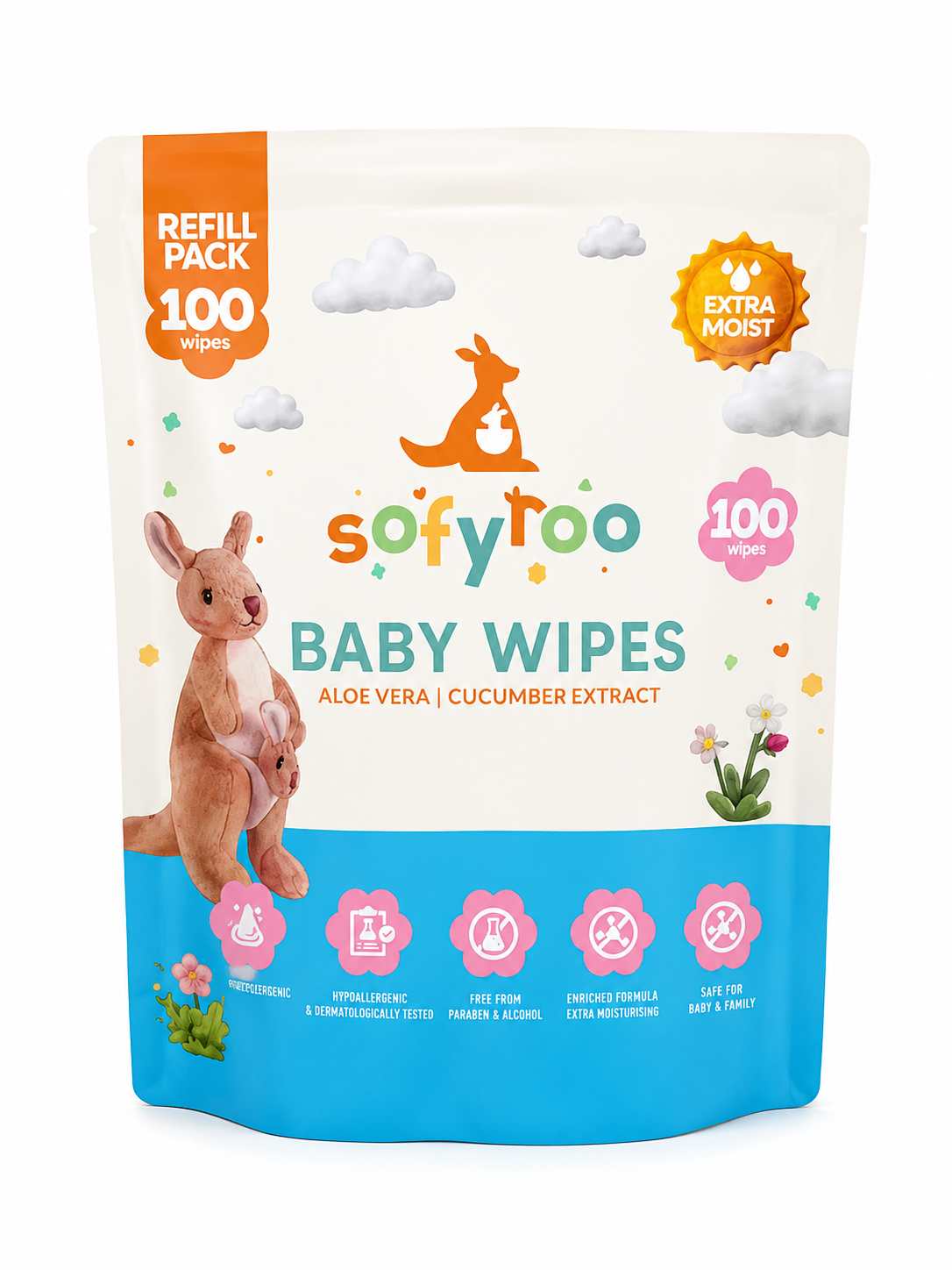 SOFYROO B.WIPES REFILL 100S EXTRA MOIST