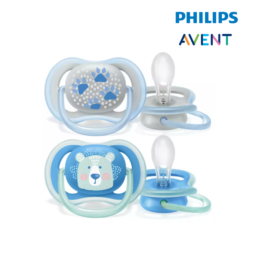 Philips Avent Ultra Air Pacifier 6-18Months (Paw and Bear) - Boy (33308503)