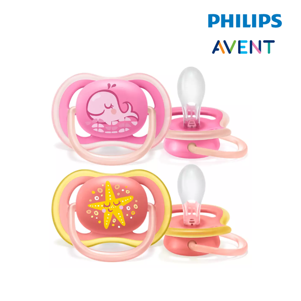 Philips Avent Ultra Air Pacifier 6-18Months (Whale and Star) - Girl (33308504)