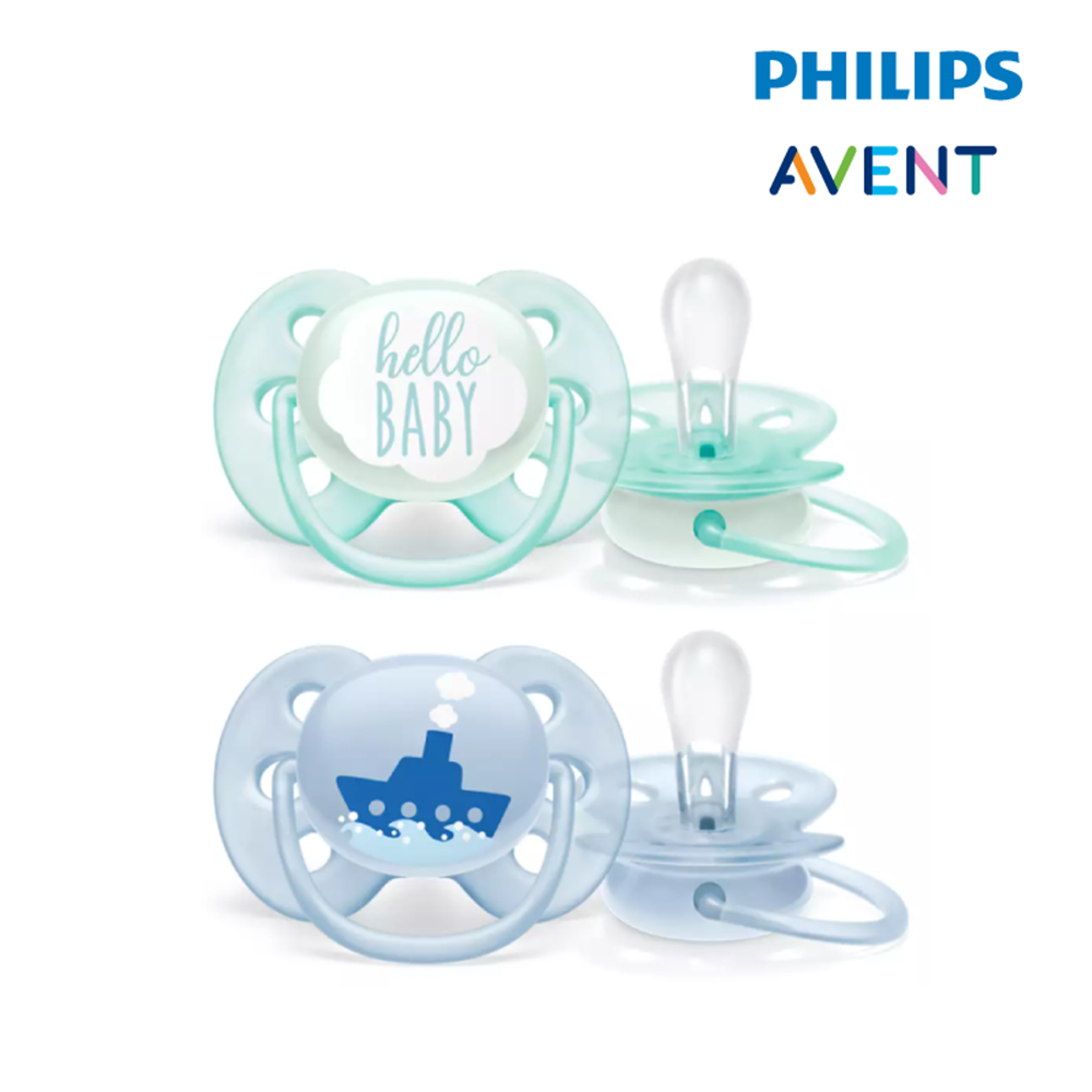 Philips Avent Ultra Soft Pacifier 0-6Months (Blue and Green) - Boy(33322201)