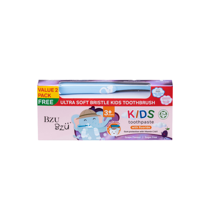 BZU BZU 2+1 TOOTHPASTE & BRUSH SET - GRAPE FLAVOR