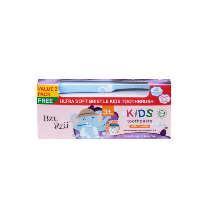 BZU BZU 2+1 TOOTHPASTE & BRUSH SET - GRAPE FLAVOR
