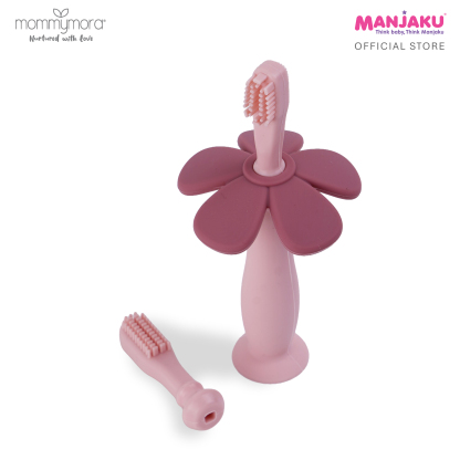 MOMMYMORA SILICONE TRAINING TOOTHBRUSH PINK
