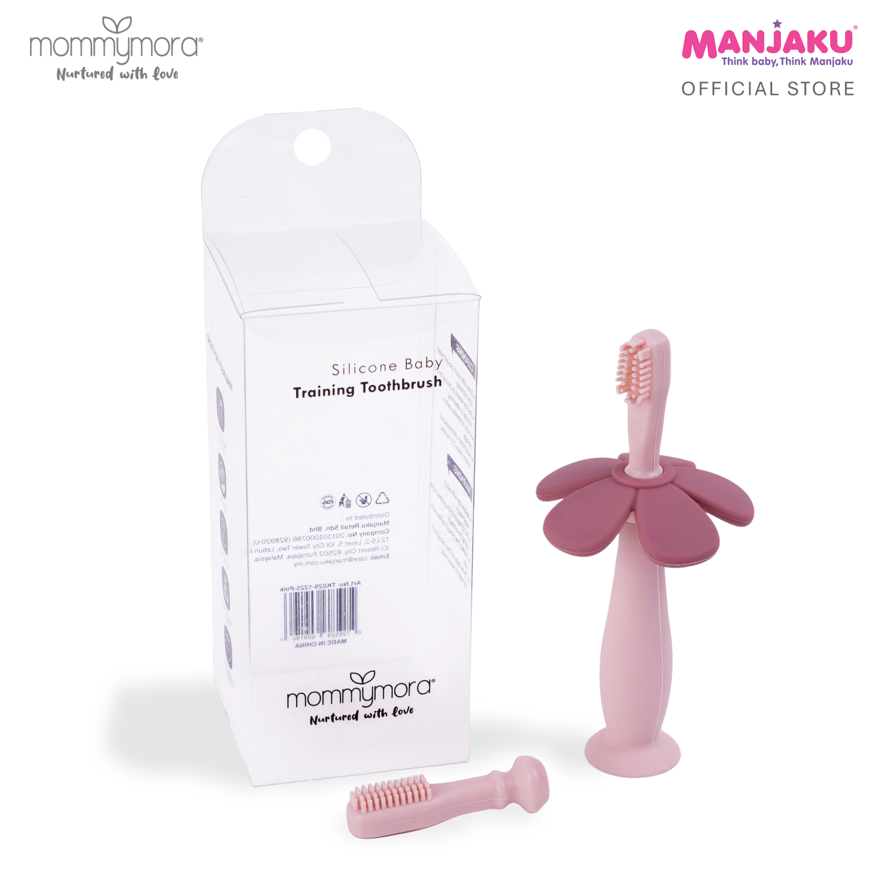 MOMMYMORA SILICONE TRAINING TOOTHBRUSH PINK