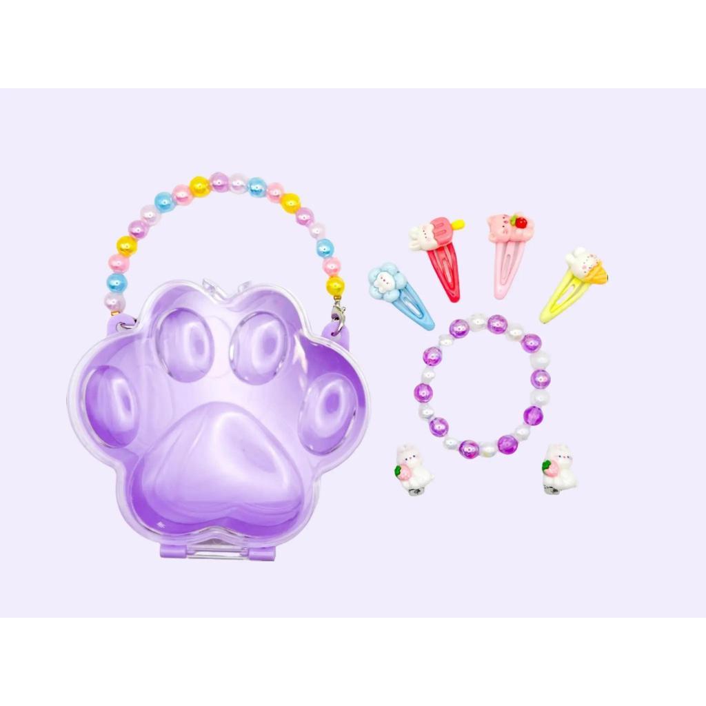 Baby Hippo Girl Accessories Gift Box - Flower Purple