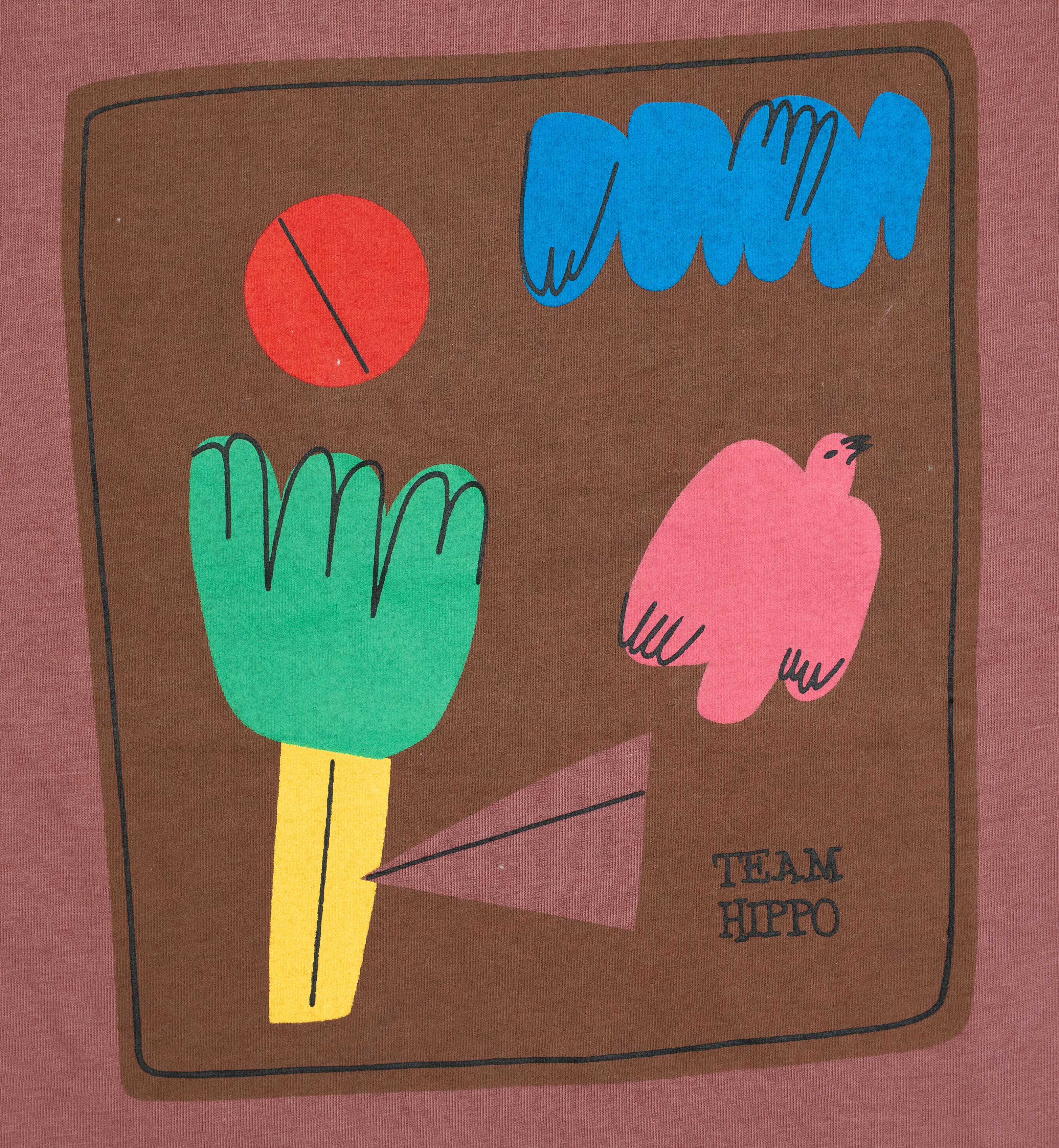 Kemeja-T Baby Hippo Lengan Pendek Tops Kasual (HTT0125-10005 - Team Hippo )