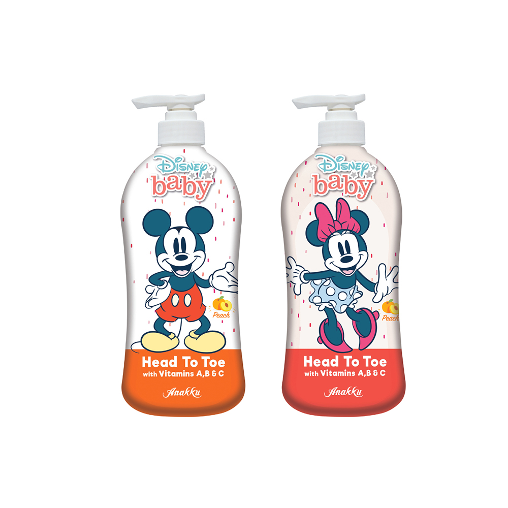 ANAKKU-DISNEY BABY Head to Toe 700ML-ABC PEACH - Assorted Color