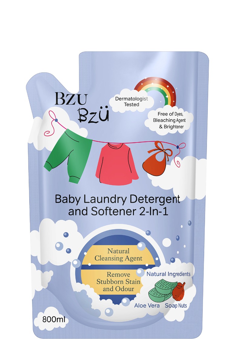 Bzu Bzu Baby Laundry Detergent & Softener 2-in-1 Refill (800ml)