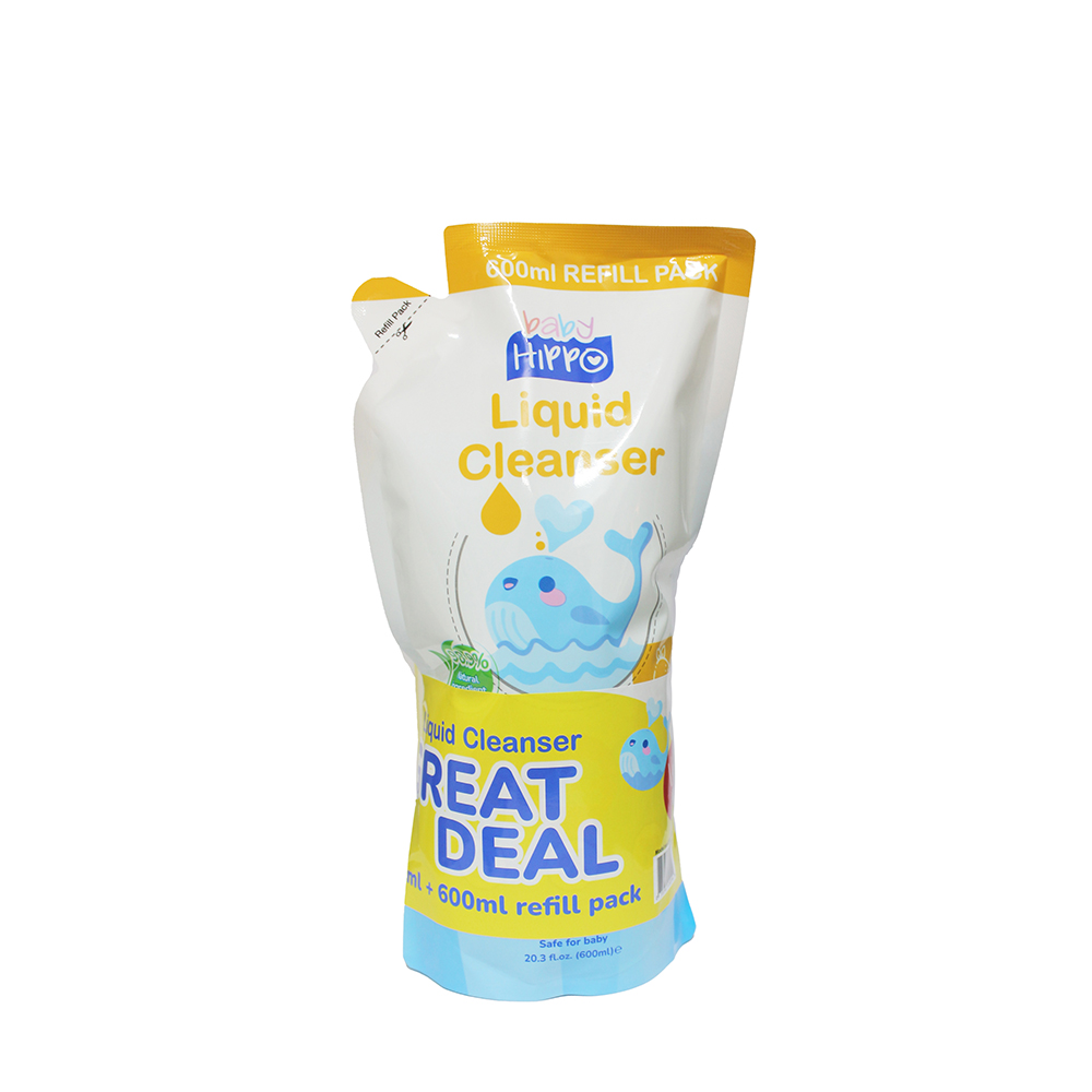 Baby Hippo Liquid Cleanser 600ml + 750ml - Orange