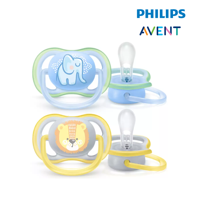 Philips Avent Ultra Air Pacifier 0-6Months (Elephant and Lion) - Boy (33308501)