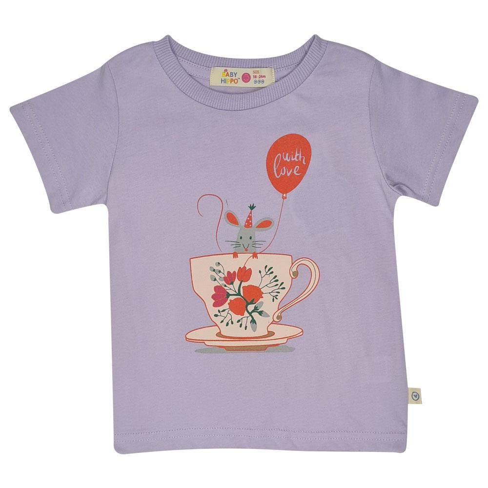 Baby Hippo Short Sleeve Top T-Shirt - HTT0322-19008 - Blue