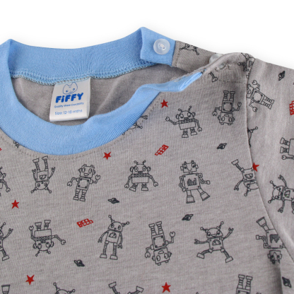 FIFFY Boy Short Sleeve Pyjamas Suit 3423003 - Blue