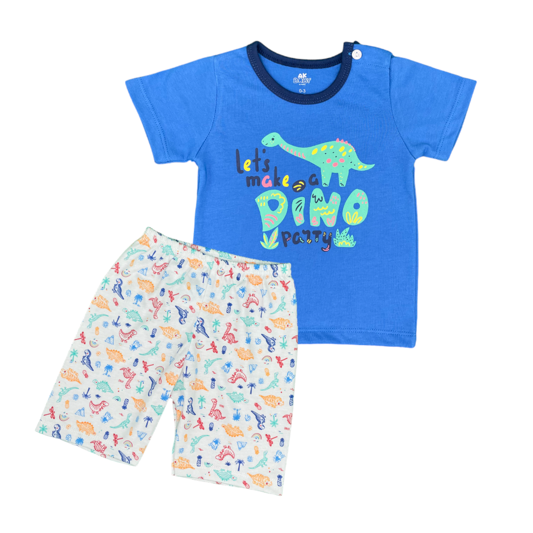 Anakku Baby Boy Little Dino Suit Set (EAK-1008-2) - Blue