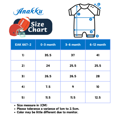 Anakku Baby Football Romper (EAK667-2)-Blue