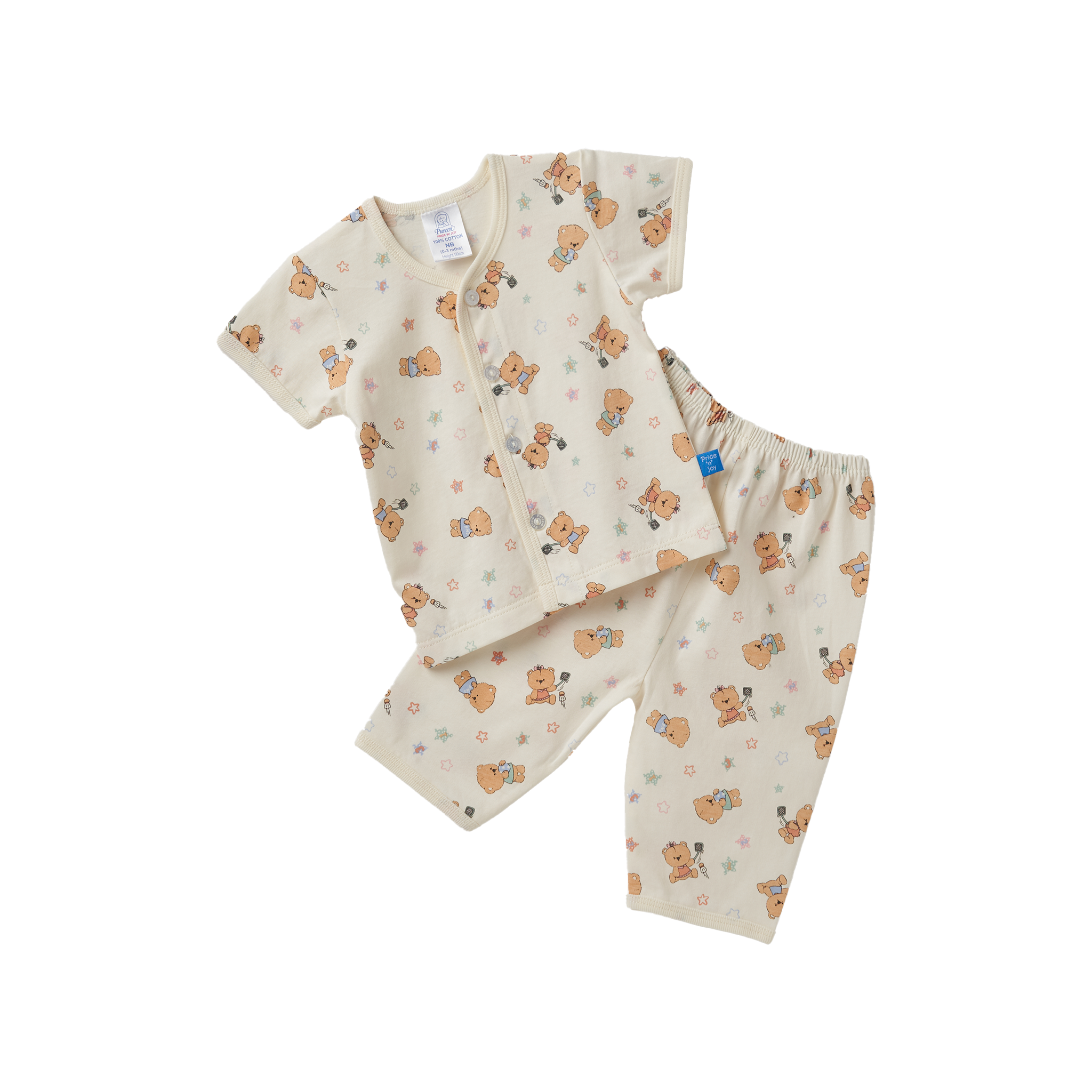PUREEN PNJ BNSF 0065 S/S VEST+L/P SUTERA  - CREAM