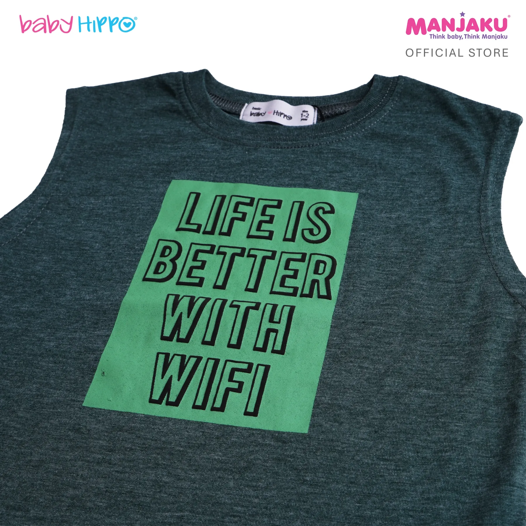 B.HIPPO S/S TOP (HTT1125-10262) - LIFE IS BETTER WITH WIFI
