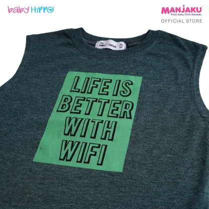 B.HIPPO S/S TOP (HTT1125-10262) - LIFE IS BETTER WITH WIFI