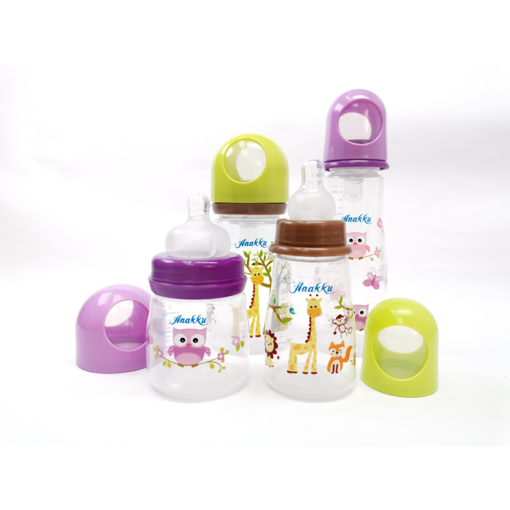 Anakku Feeding Single Bottle (Slim-Neck, 0-12 Months) - PP 2oz - 163-063 -Assorted Color