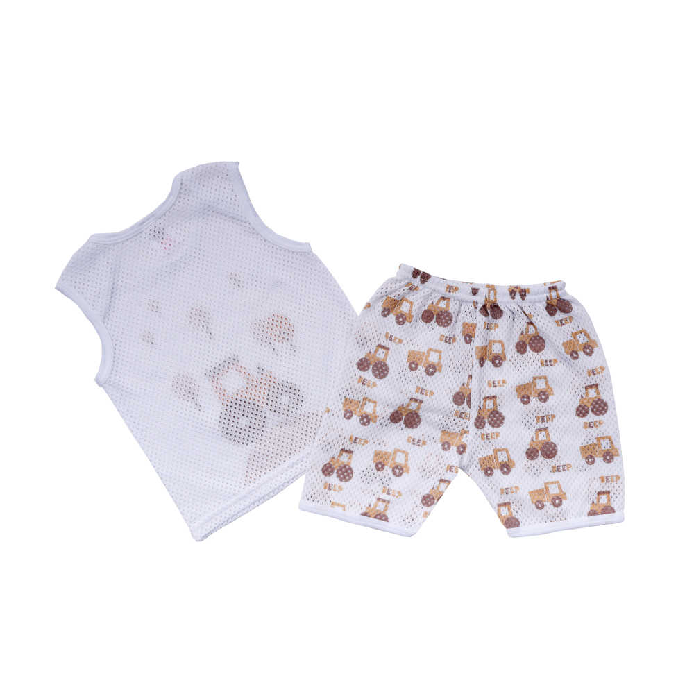 Baby Hippo Infant Eyelet Suitset HBS0224-21026 - Brown