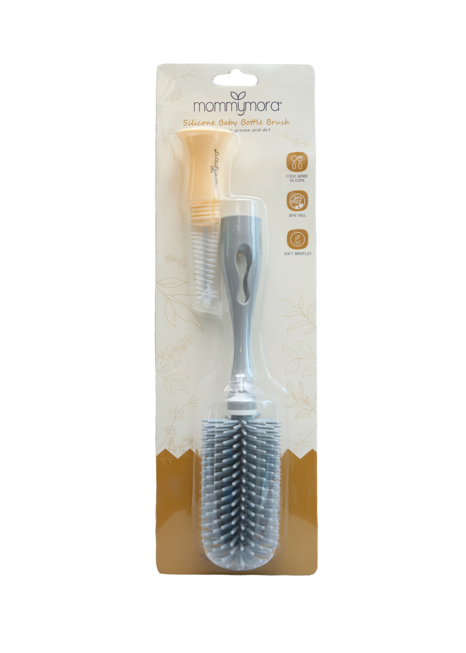MOMMYMORA SIL BOTTLE BRUSH GREY / BLUE