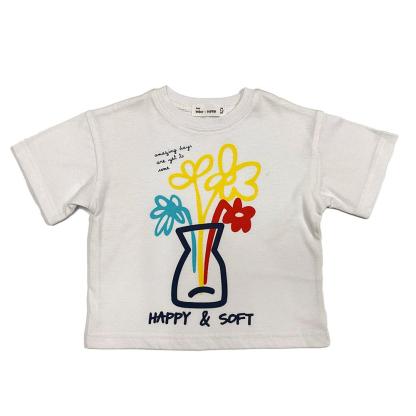 Kemeja-T Baby Hippo Lengan Pendek Tops Kasual (HTT0125-10003 - Flowers )