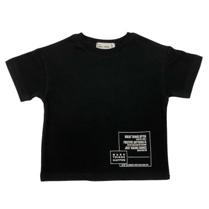 Kemeja-T Baby Hippo Lengan Pendek Tops Kasual ( HTT0125-10003 - Black Tee )