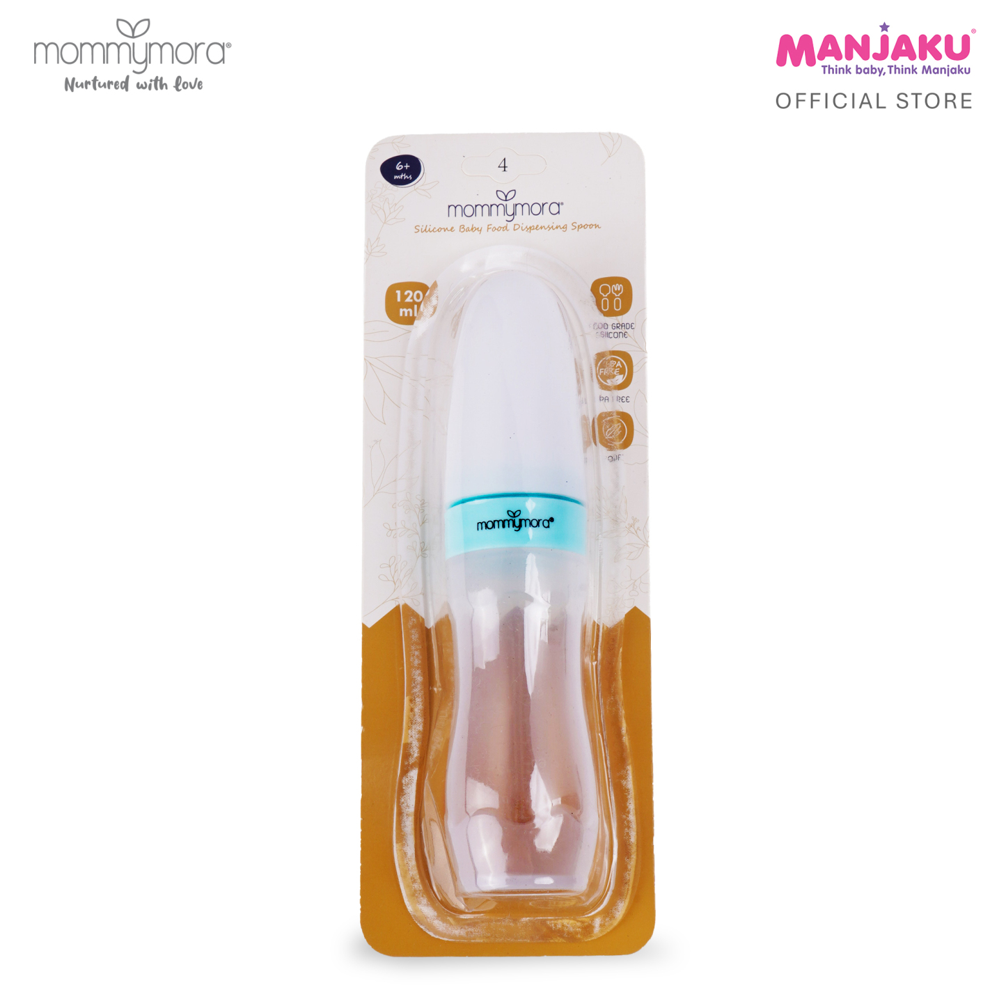 MOMMYMORA SILICONE FEEDER SPOON 120ML BLUE