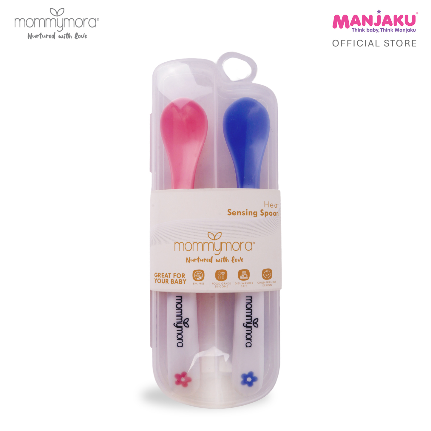 MOMMYMORA HEAT SENSING SPOON PINK + BLUE