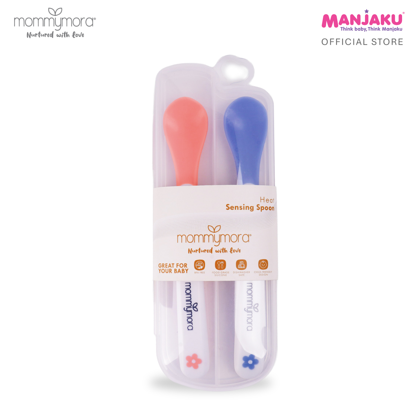 MOMMYMORA HEAT SENSING SPOON ORANGE + BLUE